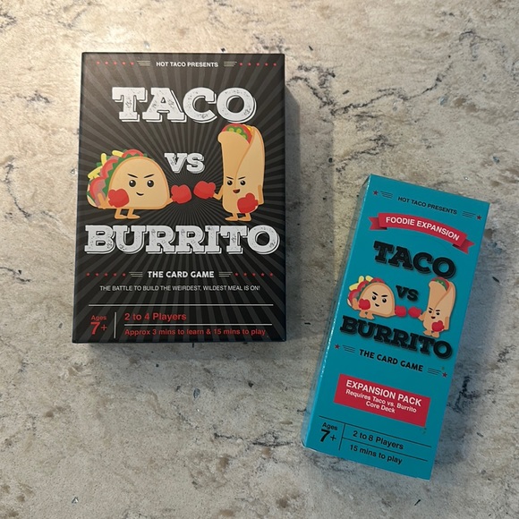 Taco Vs Burrito Card Game & Expansion Pack/Deck New In Box - Picture 2 of 10